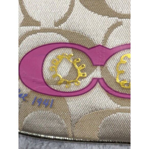 Coach Est 1941 Wristlet Wallet Purse Canvas Classic Signature Wrist Strap Y2K - Picture 16 of 16